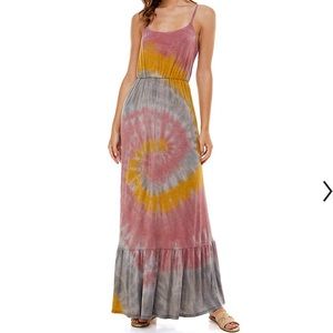 Tiered Tie Dye Maxi Dress M NWT